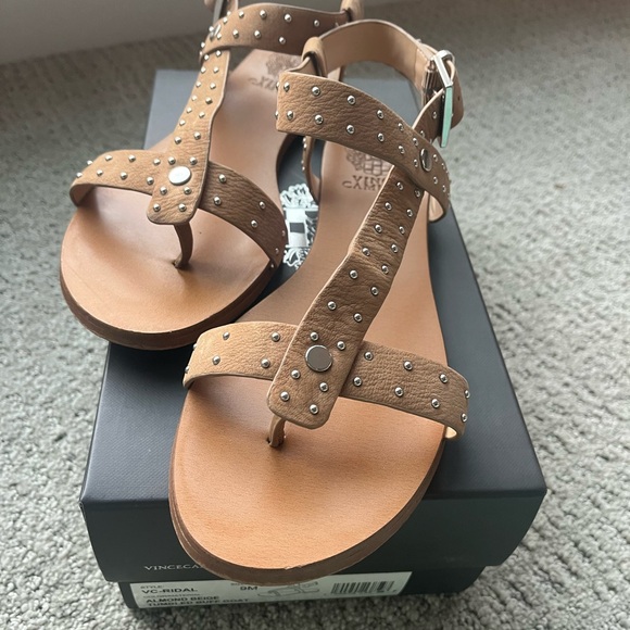 Vince Camuto Shoes - Vince Camuto Brown Studded Sandals